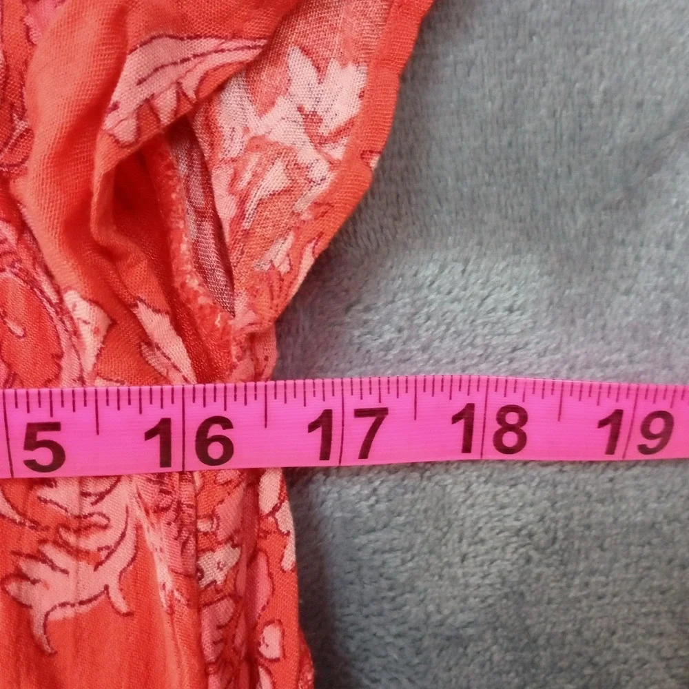 Free People Barclay Dress Maxi Off The Shoulder Floral Ruffle Orange Red Size XS